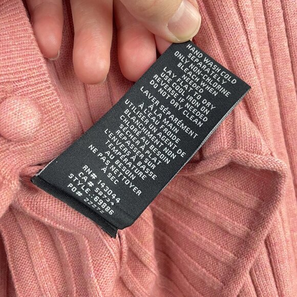 7 For All Mankind Women's Pink Cropped Button Up Cardigan Size Large Long Sleeve - Picture 5 of 6